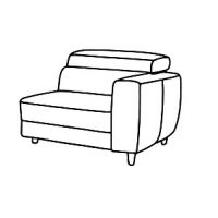 Bydgoskie Meble - BOSTON Segm.1RF ele P + aku | Prawy z elektryczną funkcją relax + akumulator