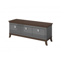 Bydgoskie Meble - TISARO Komoda TV 3S | 24Z3LJ39 | antracyt połysk