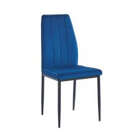 FURNITEX - K12-FX Krzesło | Velvet | Niebieskie | Nogi czarne