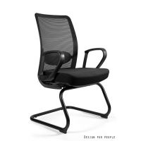 UNIQUE MEBLE - ANGGUN SKID Krzesło Konferencyjne 1191-B | Czarna Siatka