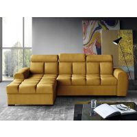 Mars Meble - GOMEZ L YELLOW Narożnik z funkcją i pojemnikiem PROMOCJA