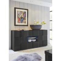 MC AKCENT - DAMA Komoda 2 drzwi 2 szuflady | Antracytowy połysk | 202308-07