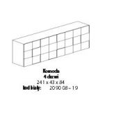 MC AKCENT - DAMA Komoda 4 drzwi | Biały połysk | 209008-19