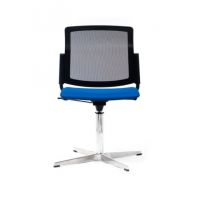 BGROUP - 4JOB Krzesło Konferencyjne NET S90 | Stelaż Metalowy typu Krzyżak | Oparcie Siatkowe