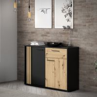 Forte - CARDIGAN Komoda CDGK222-M624 | Czarny/ Dąb Artisan