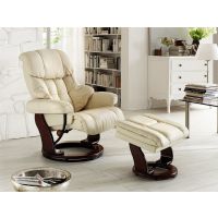 MC AKCENT - CALGARY Fotel Relax | Krem | Stelaż Orzech | 64023CK5