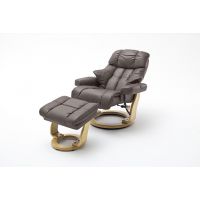 MC AKCENT - CALGARY XXL Fotel Relax | Brąz | Stelaż Naturalny | 64038BN5