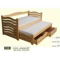 PANKAU - Łóżko parterowe Cyryl II bez materaca piankowego (spanie 90/200)