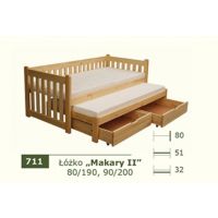 PANKAU - Łóżko parterowe Makary II z materacem piankowym (spanie 90/200)