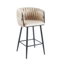 FURNITEX - H7-FX Hoker | Velvet | Beżowy | Stelaż czarny