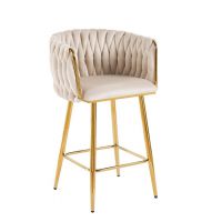 FURNITEX - H7-FX (G) Hoker | Velvet | Beżowy | Stelaż złoty