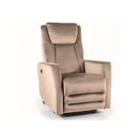 SIGNAL - ADONIS Velvet Fotel rozkładany elektrycznie | Tkanina | Ciemny Beż Bluvel 40 | z MR