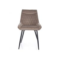 SIGNAL - AGAT Velvet Krzesło | Tkanina Bluvel 40 Ciemny beż | Stelaż Czarny mat