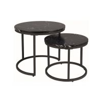 SIGNAL - AMARO Ława | Czarny efekt marmuru | Czarny