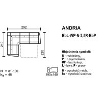 Meblomak - ANDRIA Narożnik BbL-WP-N-2,5R-BbP