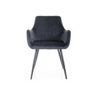 SIGNAL - APPLE Velvet Krzesło | Tkanina Bluvel 19 Czarny | Stelaż Czarny mat | 6 sztuk | DOSTĘPNE OD RĘKI