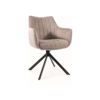 SIGNAL - AZALIA Brego Krzesło | Obrót siedziska | Tkanina Brego Jasny beż 31 | Stelaż Czarny mat