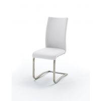 MC AKCENT - ARCO Krzesło Ekoskóra biała | Stal szlachetna szczotkowana | ARCO1EPW