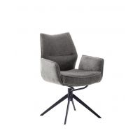 MC AKCENT - ASSENTO A Krzesło z podłokietnikiem | Tkanina antracyt | Stelaż lakier czarny mat | Obrót siedziska | ASAA62AN | ASGE14SM