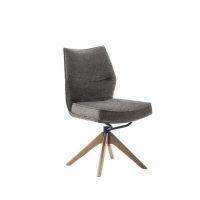 MC AKCENT - ASSENTO A Krzesło | Tkanina cappuccino | Stelaż dąb lity lakier | Obrót siedziska | ASAS62CX | ASGE24HL