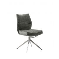 MC AKCENT - ASSENTO A Krzesło | Tkanina oliwka | Stelaż stal szlachetna szczotkowana | Obrót siedziska | ASAS62OL | ASGE14EG