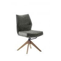 MC AKCENT - ASSENTO A Krzesło | Tkanina oliwka | Stelaż dąb lity lakier | Obrót siedziska | ASAS62OL | ASGE24HL