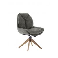 MC AKCENT - ASSENTO B Krzesło | Tkanina anytacyt | Stelaż dąb lity lakier | Obrót siedziska | ASBS62AN | ASGE24HL