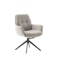 MC AKCENT - ASSENTO C Krzesło z podłokietnikami | Tkanian krem | Stelaż lakier czarny mat | Obrót siedziska | ASCA62CR | ASGE14SM