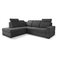 Mars Meble - AXEL L Narożnik z funkcją spania i pojemnikiem | DARK GREY – Voss 18 | PROMOCJA