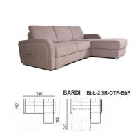 Meblomak - BARDI Narożnik BbL-2,5R-OTP-BbP z funkcją spania i pojemnikiem