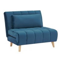 SIGNAL - BILLY Velvet Fotel rozkładany | Tkanina | Granatowy 188 | z MR
