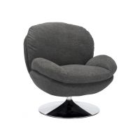 SIGNAL - BRIGITTE BREGO Fotel | Tkanina Brego 18 Ciemny szary | z MR