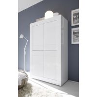 MC AKCENT - BASIC Komoda 209015-04 | Wysoka | 4 drzwi | Biały połysk