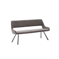 MC AKCENT - BAYONNE Ławka | Nogi graniaste metal lakier antracyt mat | Tkanina cappuccino / brązowoszara | 175x63x90 | BB1742CX