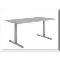 AMS Meble Biurowe - AGAT B Biurko BA6B | Na Stelażu Metalowym | 160x80 cm | 1-osobowe | Wolnostojące | Prowadzenie kabli pionowe