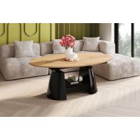 HUBERTUS - CALABRO MAX LAMI Ławostół | Blat Dąb Artisan | Noga Czarny połysk