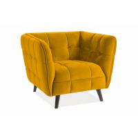 SIGNAL - CASTELLO 1 Velvet Fotel | Tkanina | Curry Bluvel 68 | Nogi wenge | DOSTĘPNA OD RĘKI | z PL