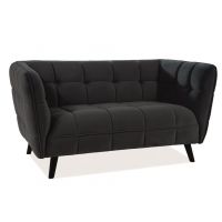 SIGNAL - CASTELLO 2 Velvet Sofa | Tkanina | Czarny Bluvel 19 | Nogi wenge | z PL