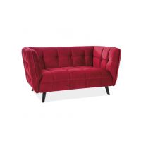 SIGNAL - CASTELLO 2 Velvet Sofa | Tkanina | Bordowy Bluvel 59 | Nogi wenge | z PL