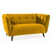 SIGNAL - CASTELLO 2 Velvet Sofa | Tkanina | Curry Bluvel 68 | Nogi wenge | z PL