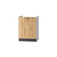 Stolkar - CLARA Szafka D60ZL P/L | Dolna 60 | 1 drzwi | Zlewozmywakowa | Dąb artisan