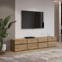 HELVETIA MEBLE WIERUSZÓW - CROSS Komoda TV 24N6MY40 | Dąb wotan / dab wotan-czarny