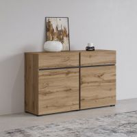 HELVETIA MEBLE WIERUSZÓW - CROSS Komoda 24N6MY45 | Dąb wotan / dab wotan-czarny