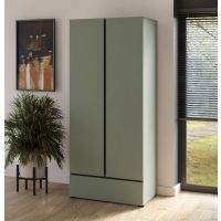 HELVETIA MEBLE WIERUSZÓW - CROSS S Szafa 2D1SZ | Zgaszona zieleń | 24GWMY18