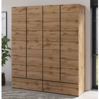 HELVETIA MEBLE WIERUSZÓW - CROSS S Szafa 4D2SZ | Dąb wotan | 24N6MY20