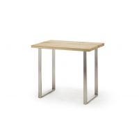 MC AKCENT - CASTELLO Stolik barowy 120x80 | Dąb lity dziki ze spękaniami | Stelaż metal stal szlachetna | CAC120EW