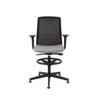 GROSPOL - COCO Fotel Obrotowy BS RB | Mechanizm Synchro Self SF2 Plus z Regulowaną Głębokością Siedziska | Podstawa czarna | Podnóżek