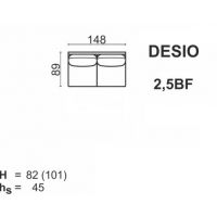 Meblomak - DESIO El.2,5-os. 2,5BF bez funkcji