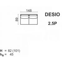 Meblomak - DESIO El.2,5-os. 2,5P z pojemnikiem