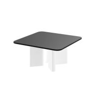 HUBERTUS - DIVERSO Ława 80x80x50 | Czarny mat | Biały połysk